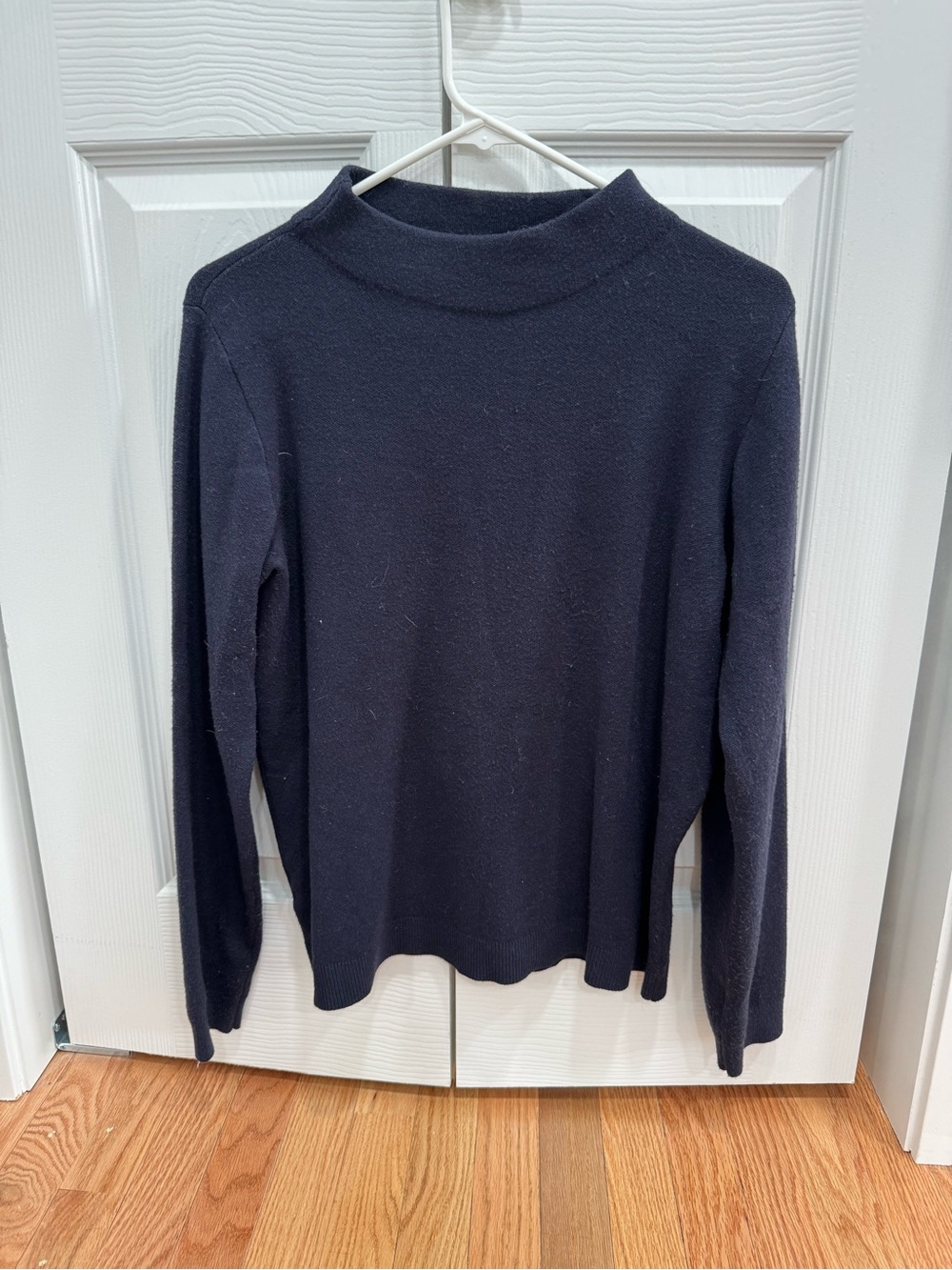 Ann Taylor Navy Ribbed Knit Top